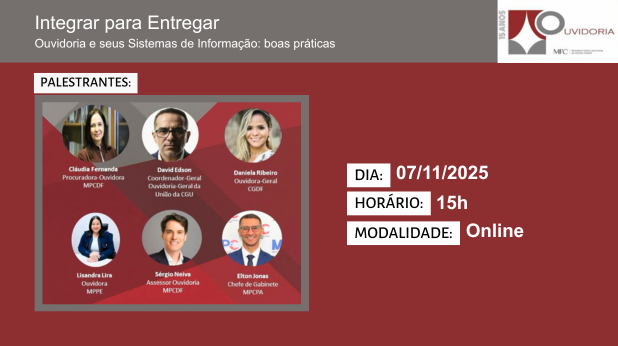 MPC-DF promoverá evento voltado para as Ouvidorias